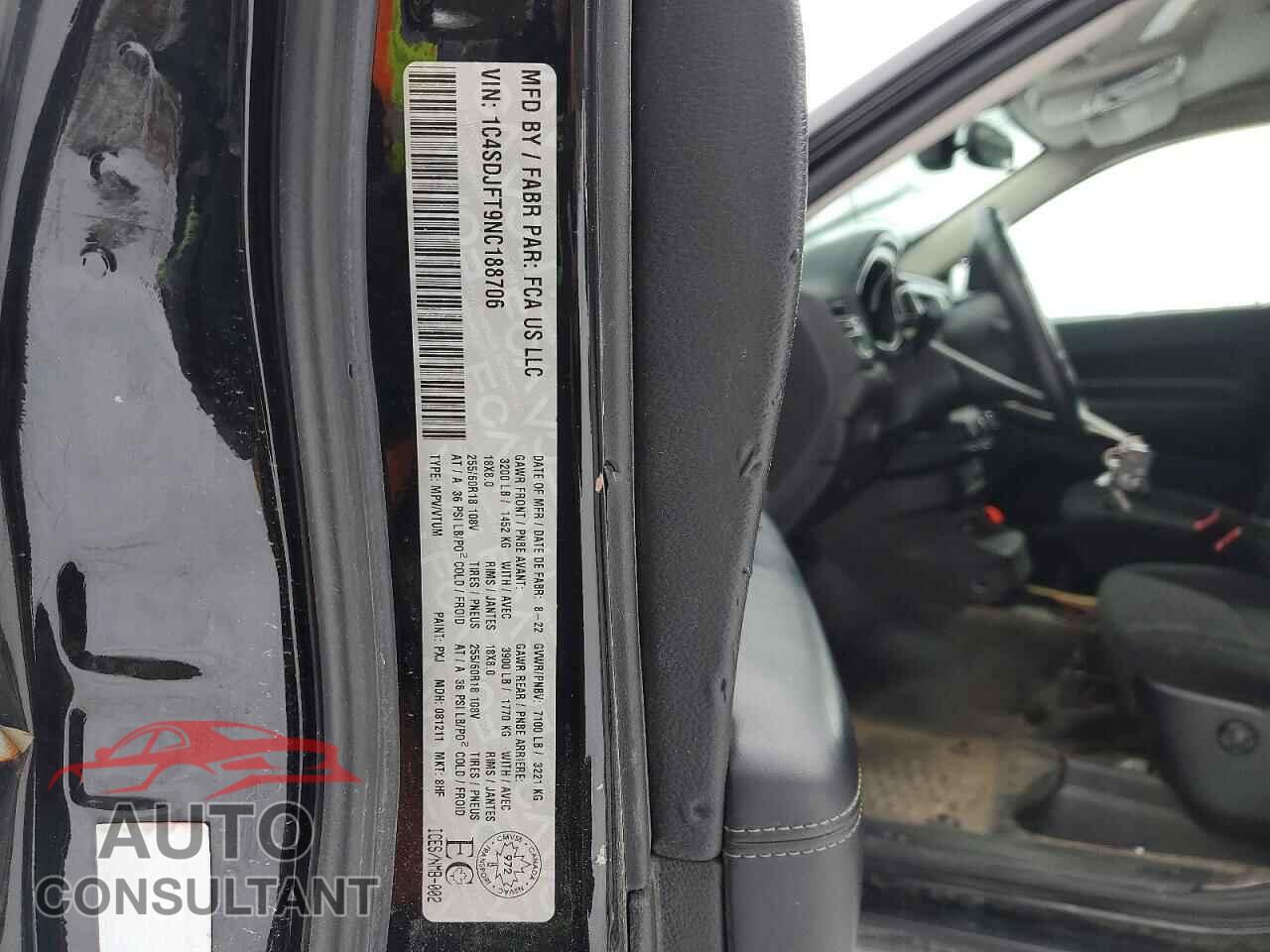 DODGE DURANGO 2022 - 1C4SDJFT9NC188706