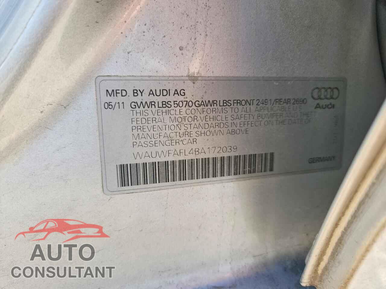 AUDI A4 2011 - WAUWFAFL4BA172039