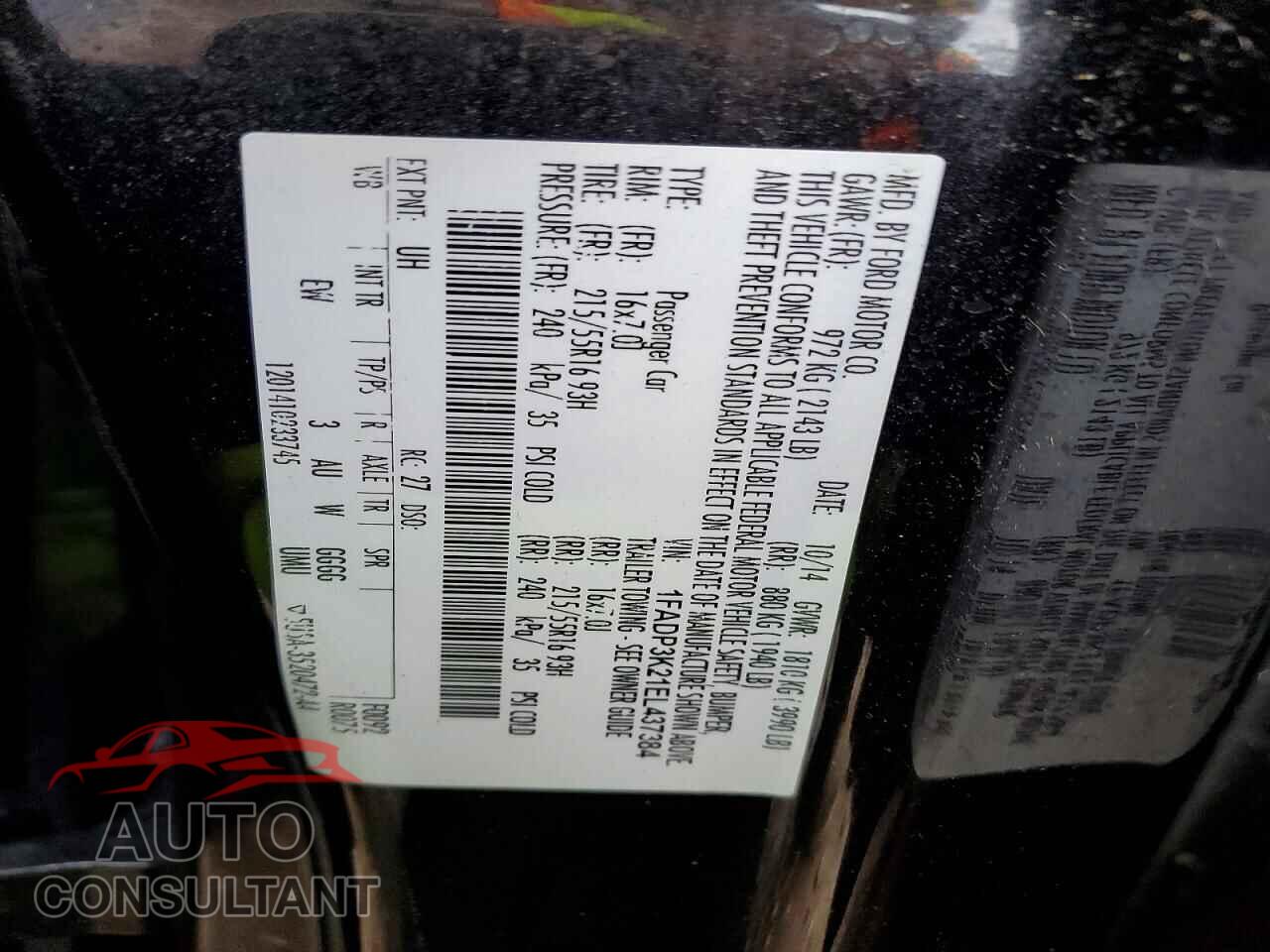 FORD FOCUS 2014 - 1FADP3K21EL437384