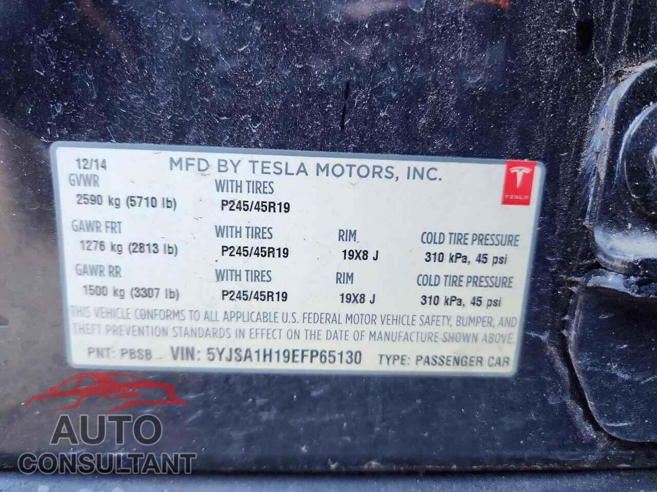 TESLA MODEL S 2014 - 5YJSA1H19EFP65130