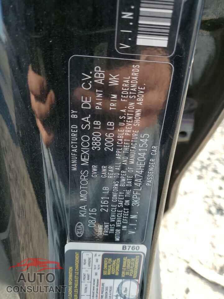 KIA FORTE 2017 - 3KPFL4A74HE041545