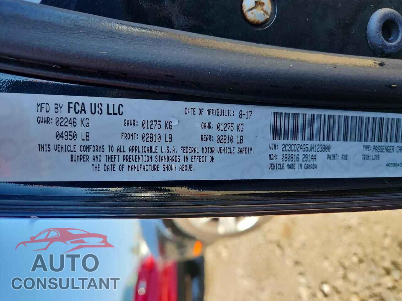 DODGE CHALLENGER 2018 - 2C3CDZAG5JH123800