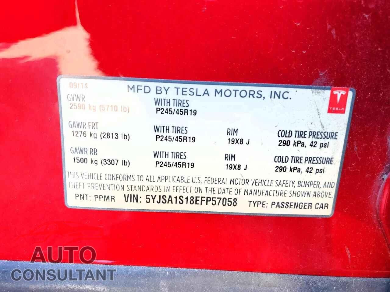 TESLA MODEL S 2014 - 5YJSA1S18EFP57058