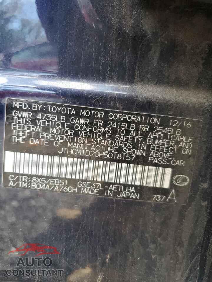 LEXUS IS 2017 - JTHCM1D20H5018157