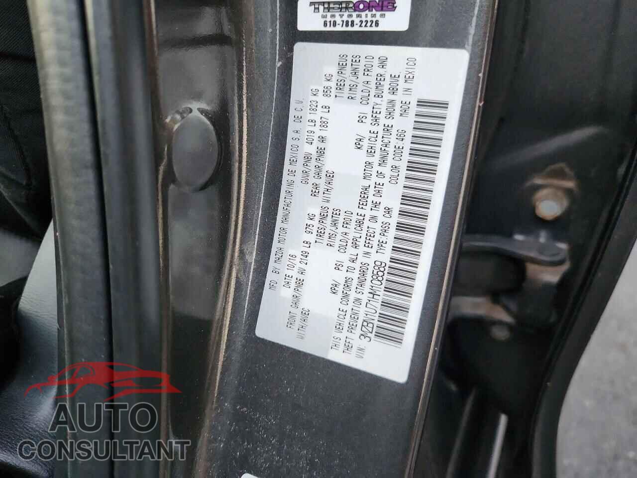 MAZDA 3 2017 - 3MZBN1U71HM108589
