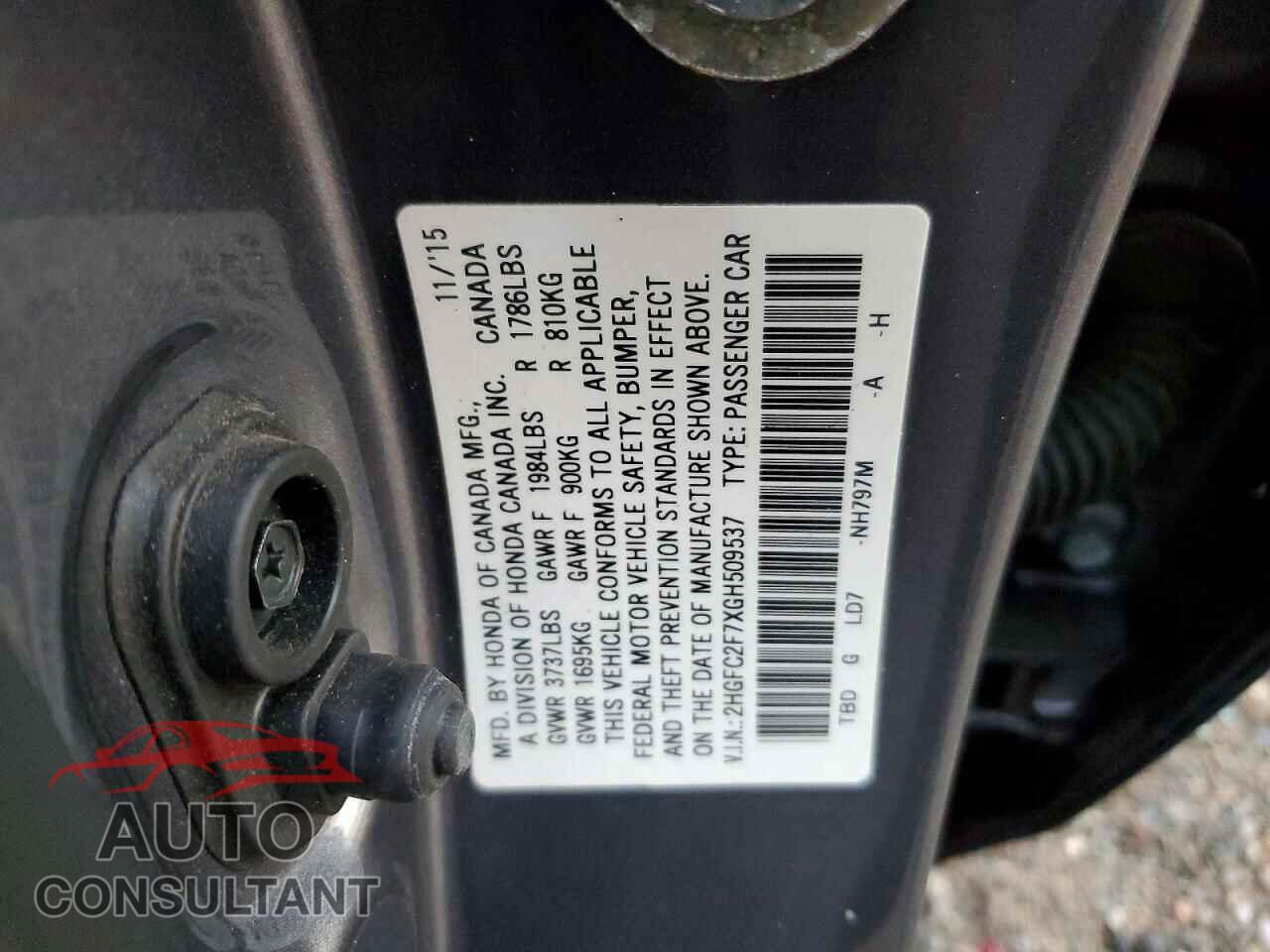 HONDA CIVIC 2016 - 2HGFC2F7XGH509537