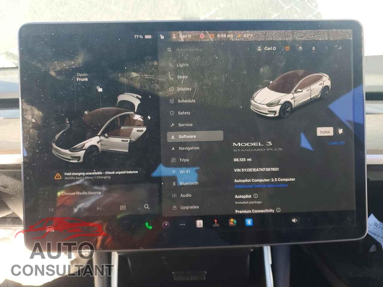 TESLA MODEL 3 2019 - 5YJ3E1EA7KF397801