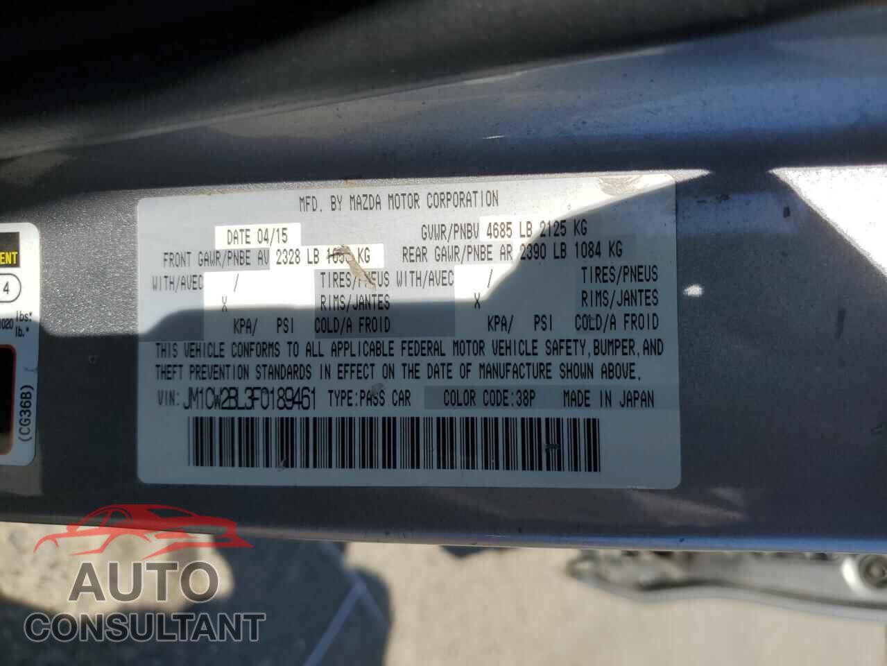 MAZDA 5 2015 - JM1CW2BL3F0189461