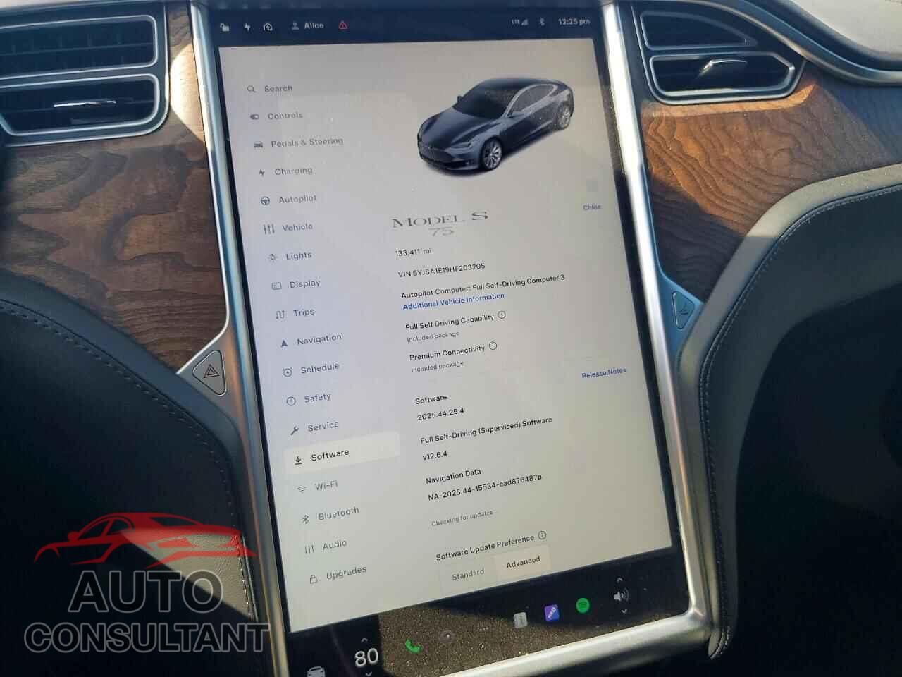 TESLA MODEL S 2017 - 5YJSA1E19HF203205