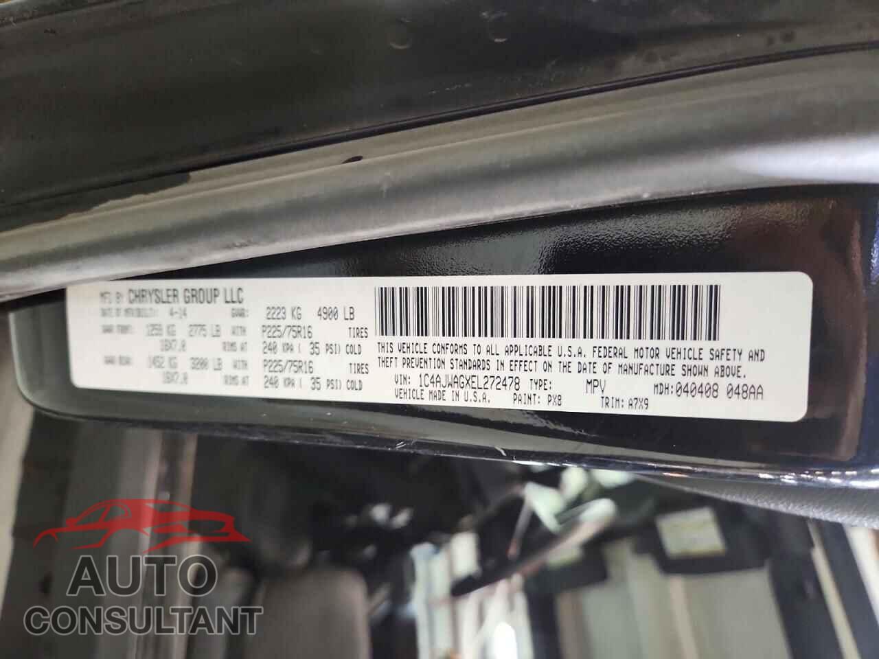JEEP WRANGLER 2014 - 1C4AJWAGXEL272478