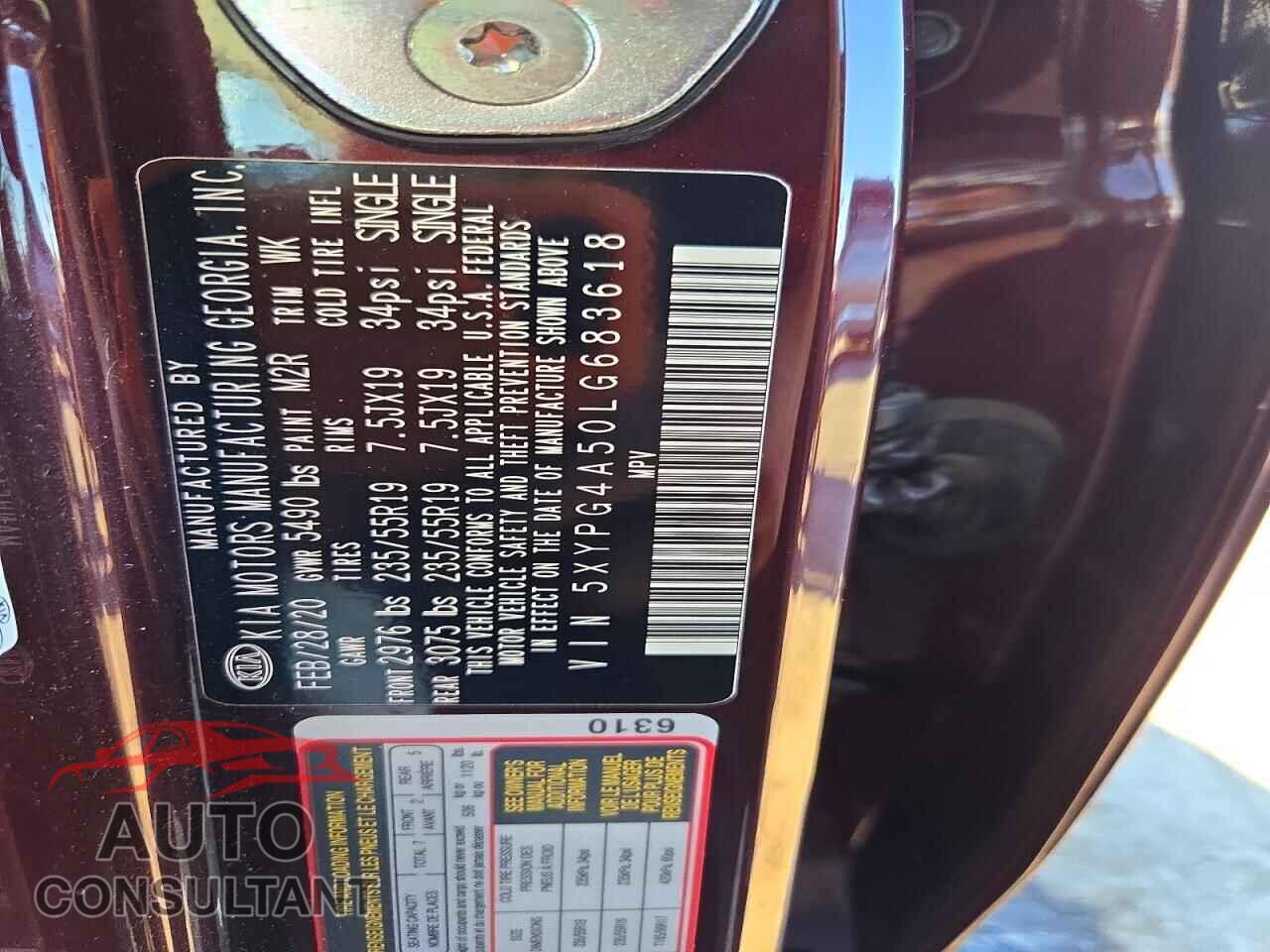 KIA SORENTO 2020 - 5XYPG4A50LG683618