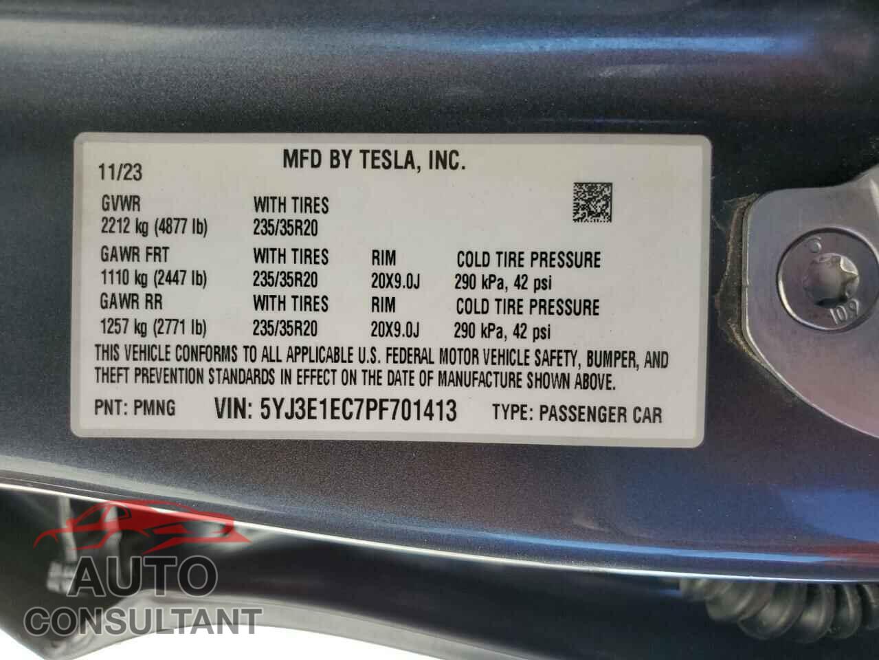 TESLA MODEL 3 2023 - 5YJ3E1EC7PF701413