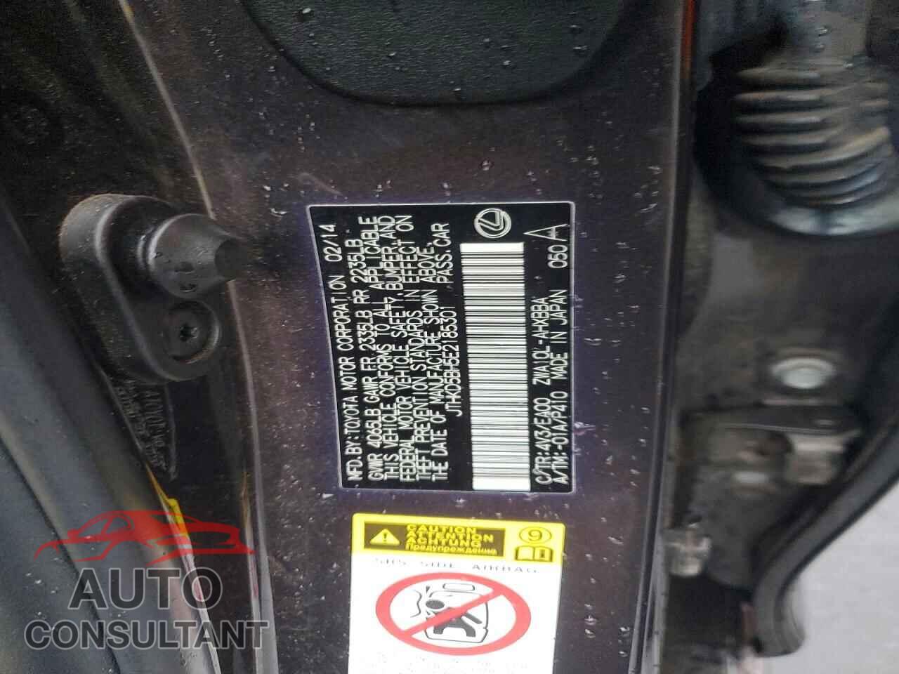 LEXUS CT 200 2014 - JTHKD5BH5E2185301