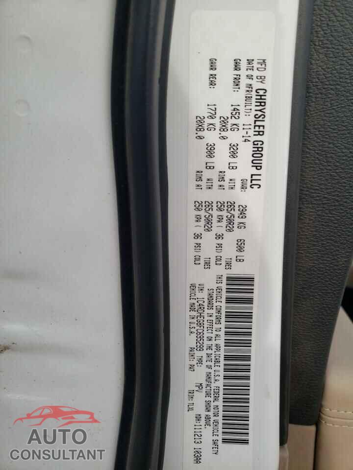 DODGE DURANGO 2015 - 1C4RDHEG8FC695299