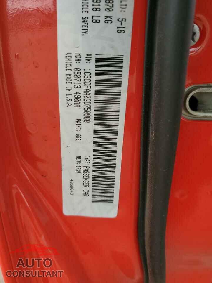 DODGE DART 2016 - 1C3CDFAA0GD750968