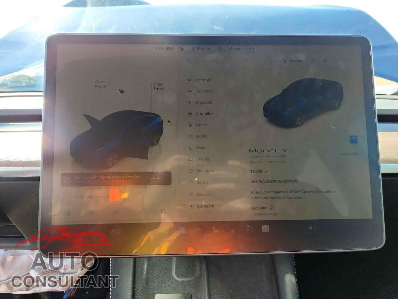 TESLA MODEL Y 2022 - 7SAYGDEE4NA007570
