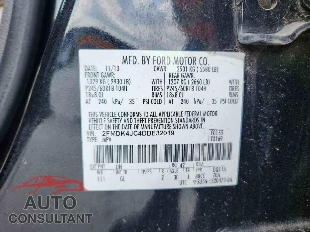 FORD EDGE 2013 - 2FMDK4JC4DBE32019