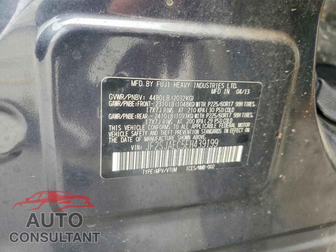 SUBARU FORESTER 2014 - JF2SJAEC5EH439199