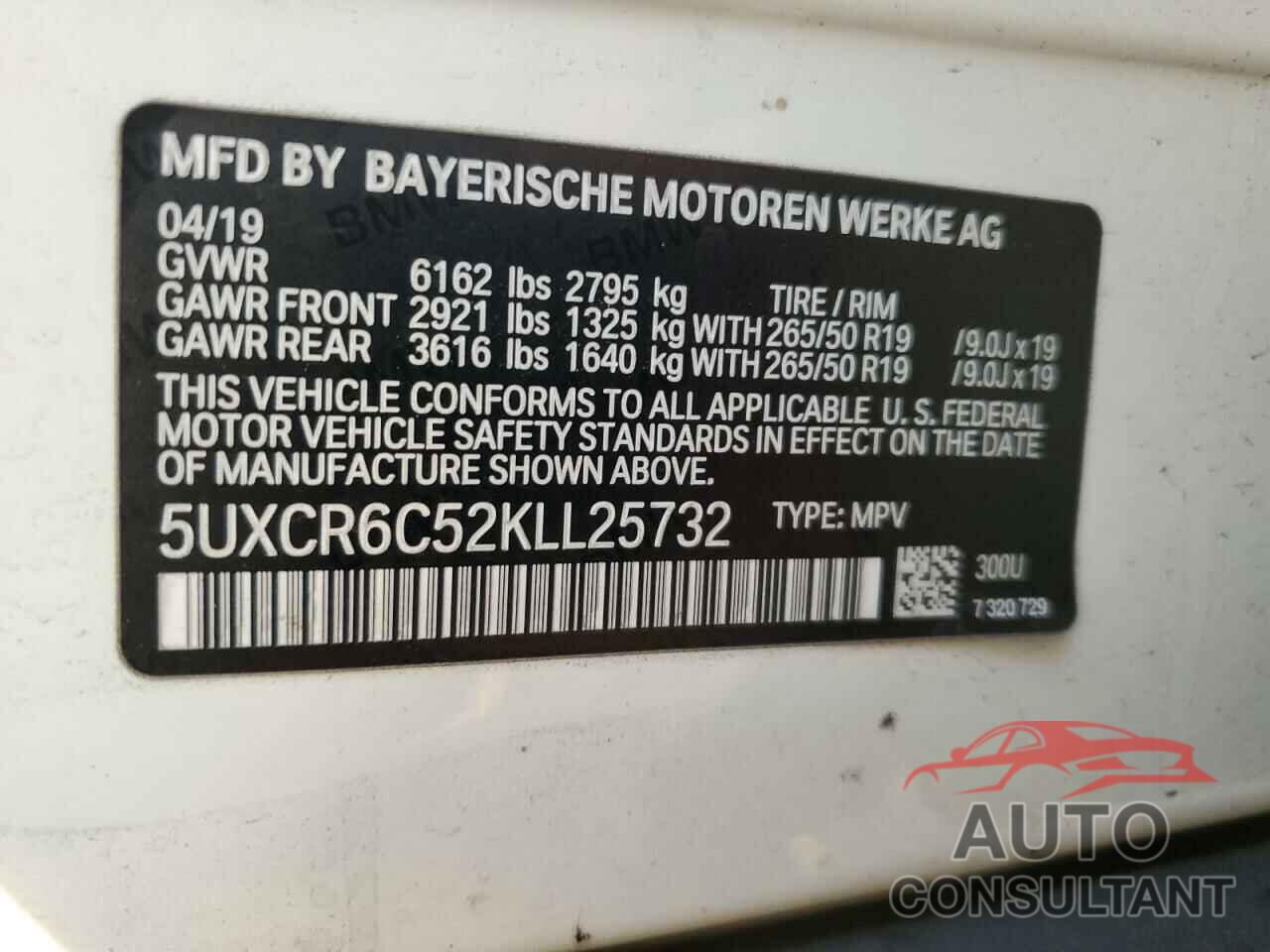 BMW X5 2019 - 5UXCR6C52KLL25732