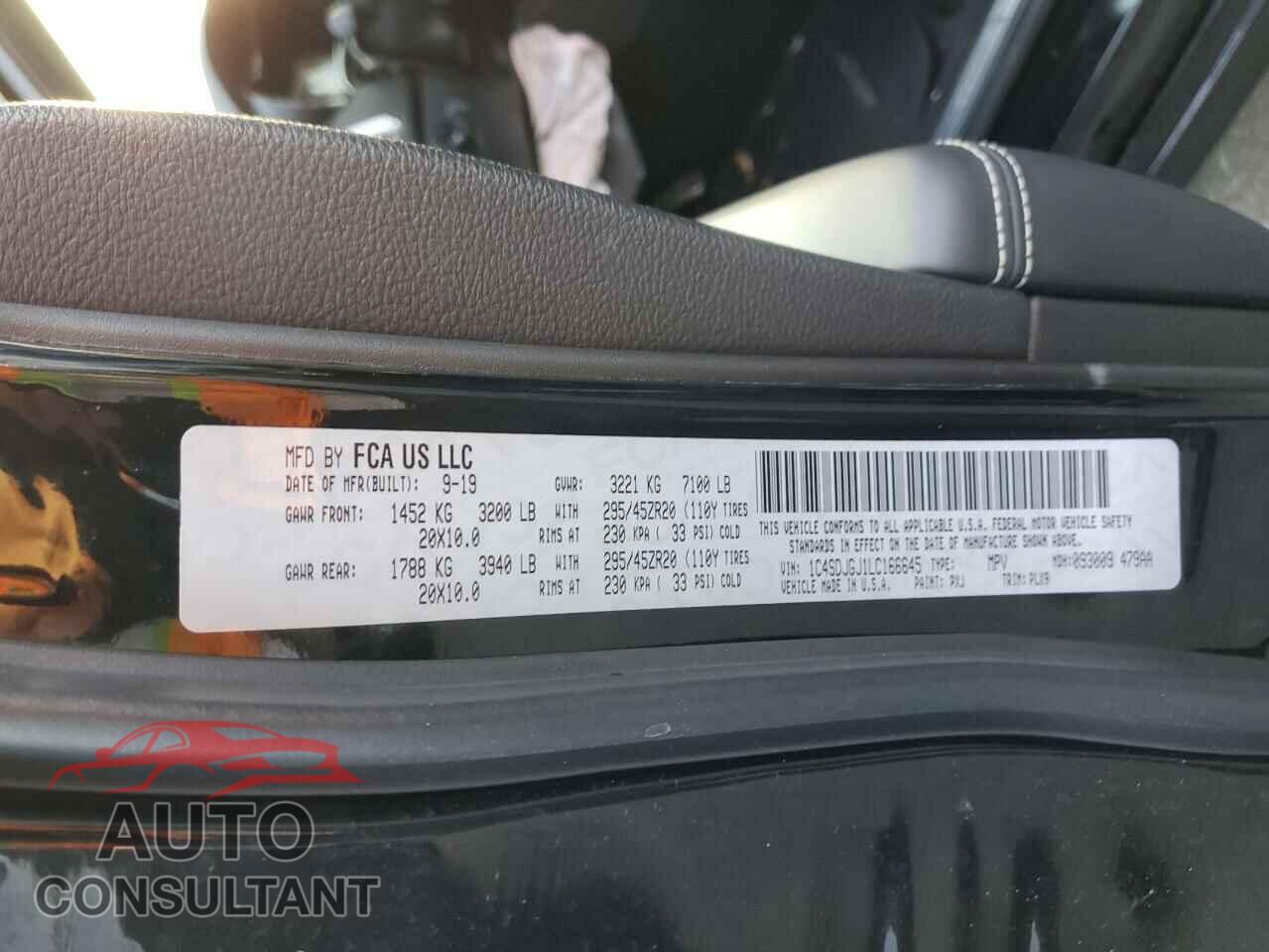DODGE DURANGO 2020 - 1C4SDJGJ1LC166645