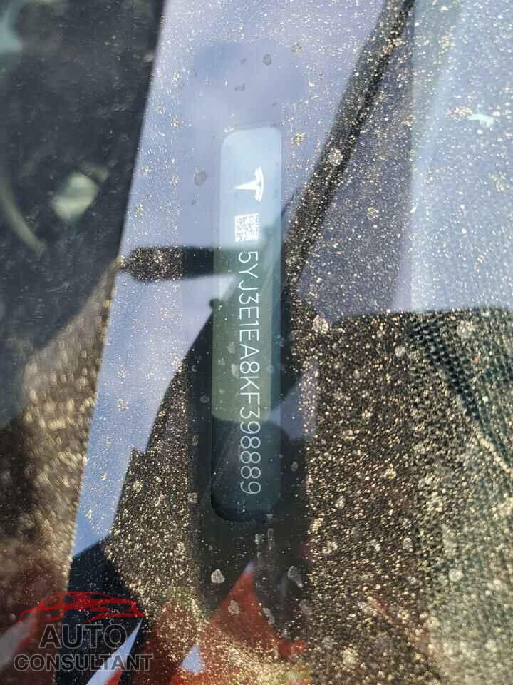 TESLA MODEL 3 2019 - 5YJ3E1EA8KF398889