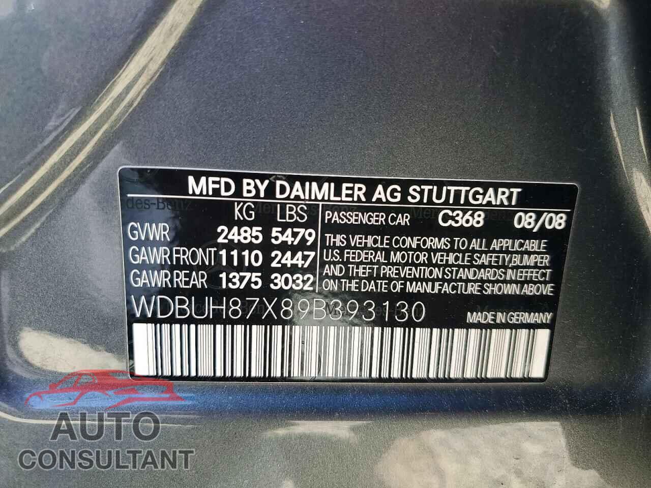 MERCEDES-BENZ E 2009 - WDBUH87X89B393130