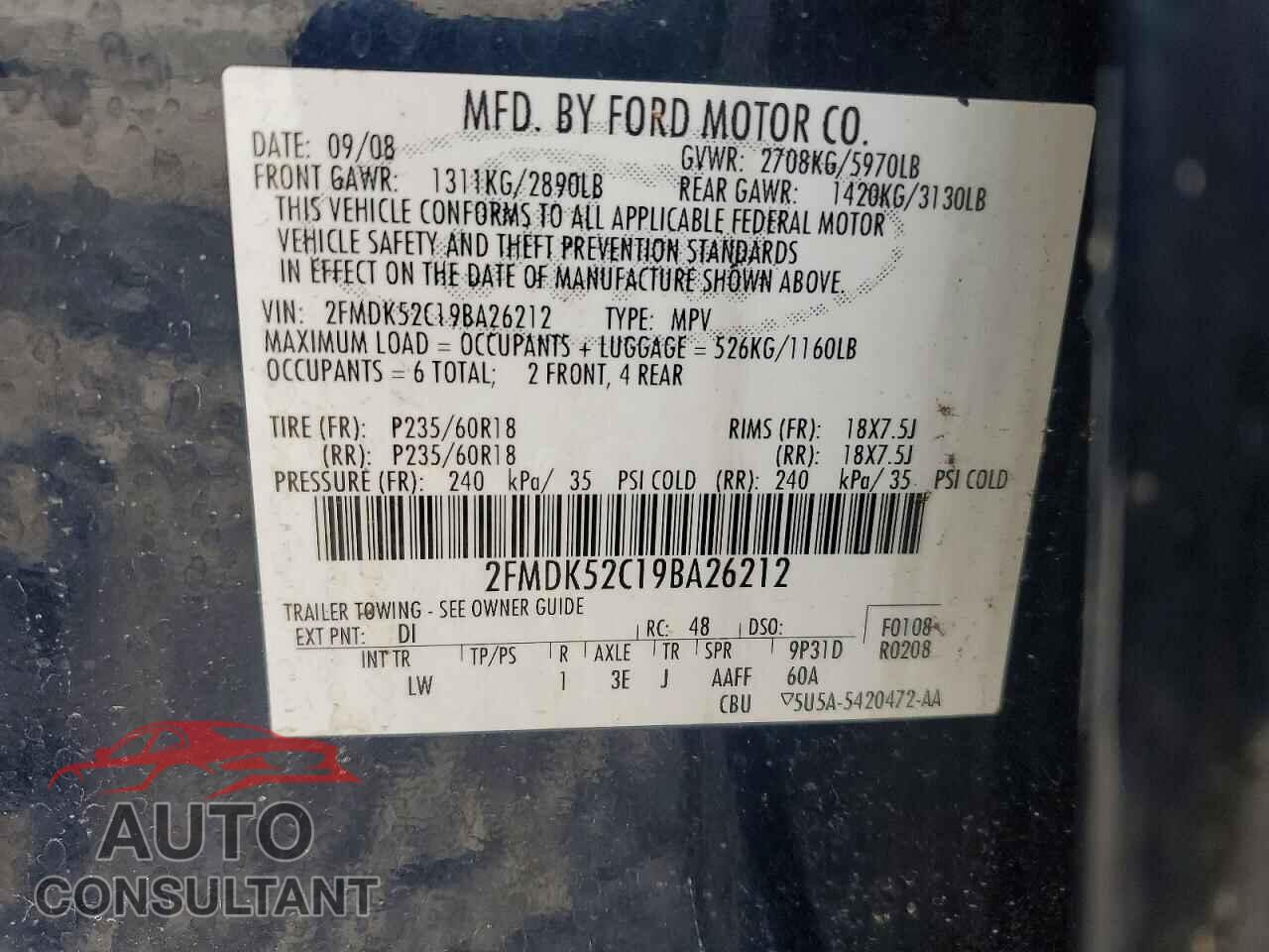 FORD FLEX 2009 - 2FMDK52C19BA26212