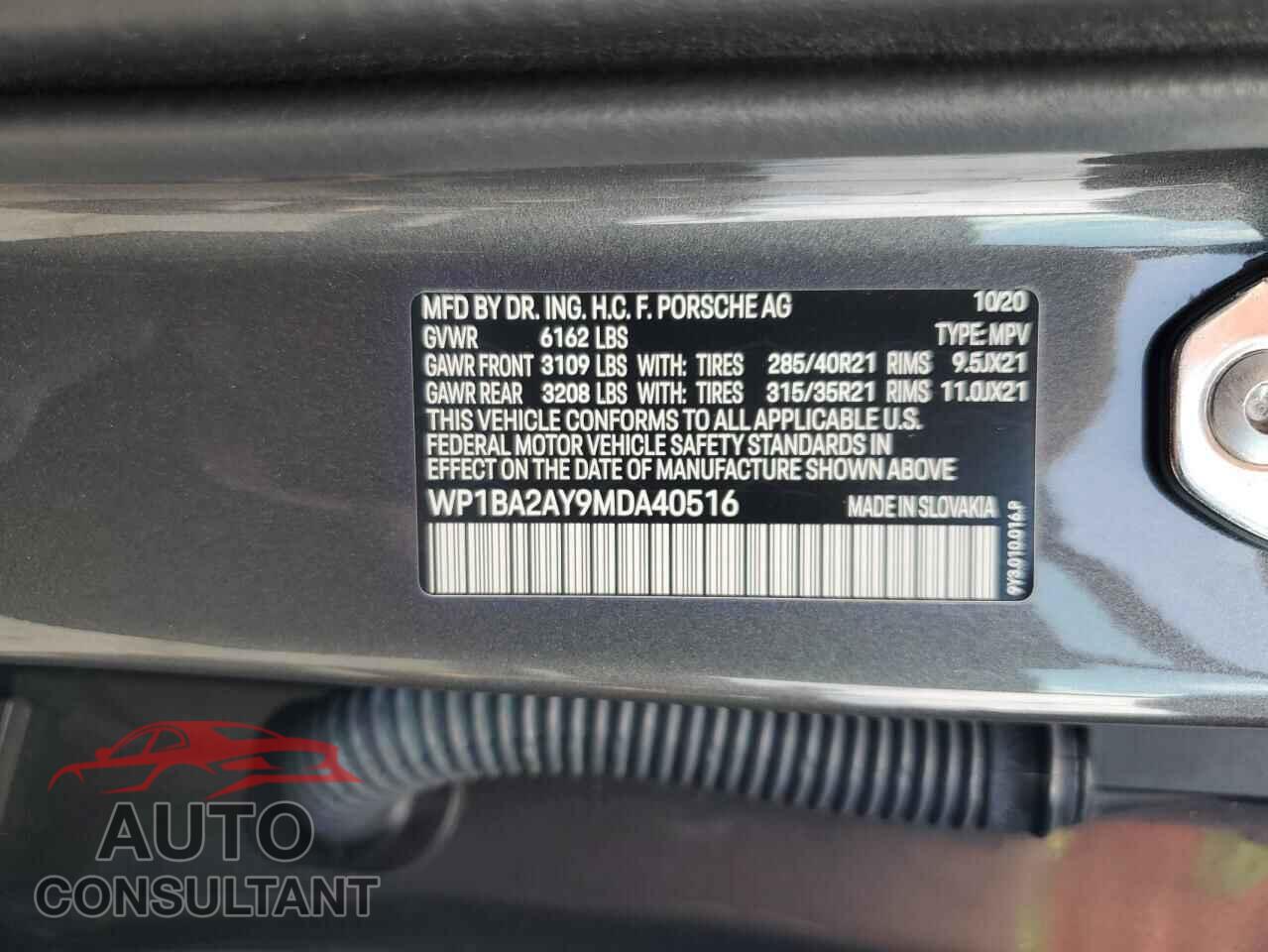 PORSCHE CAYENNE 2021 - WP1BA2AY9MDA40516
