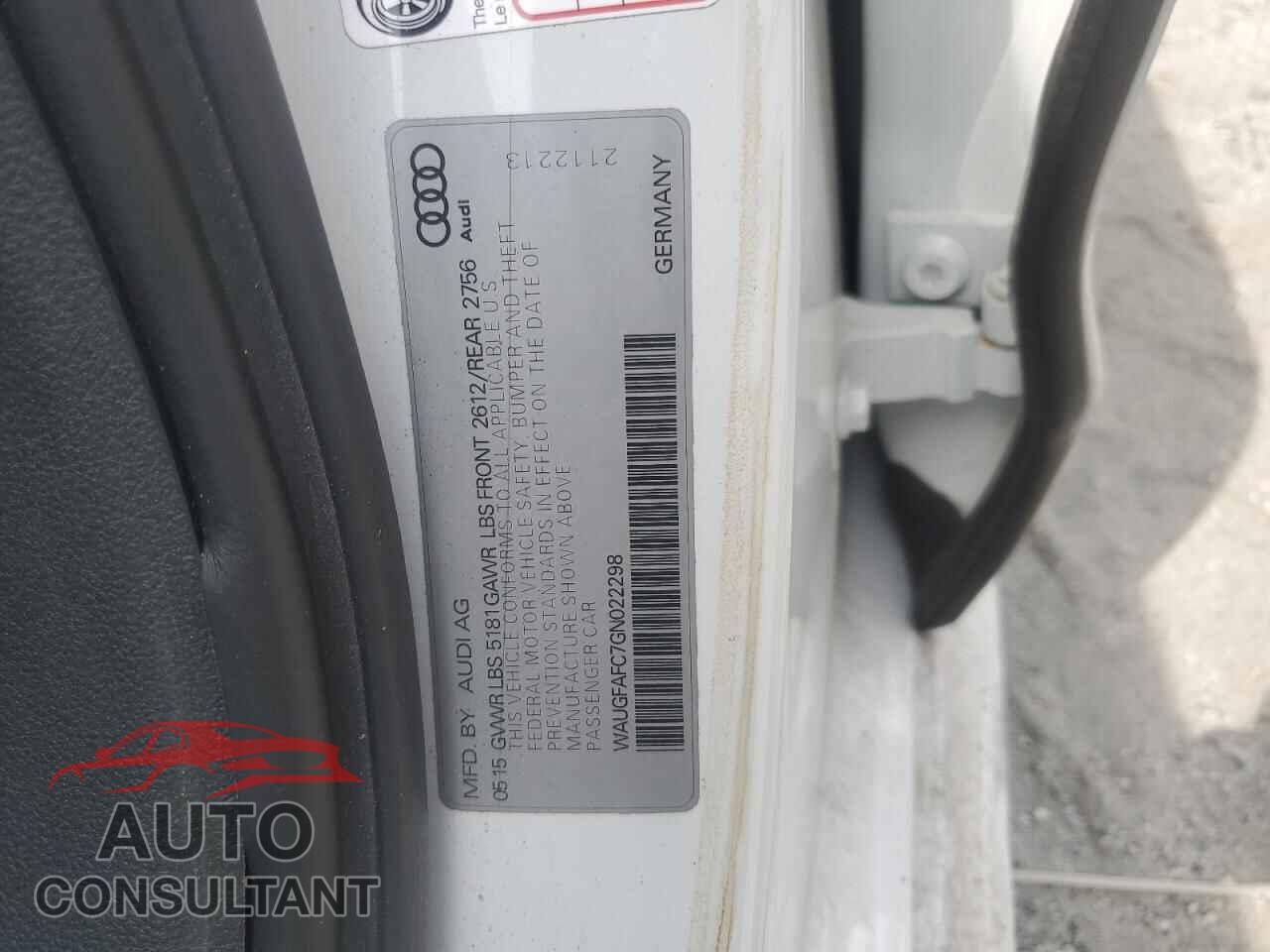 AUDI A6 2016 - WAUGFAFC7GN022298