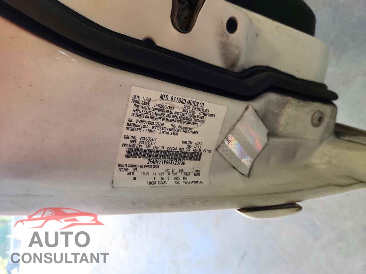 FORD CROWN VIC 2009 - 2FAHP71V69X123730