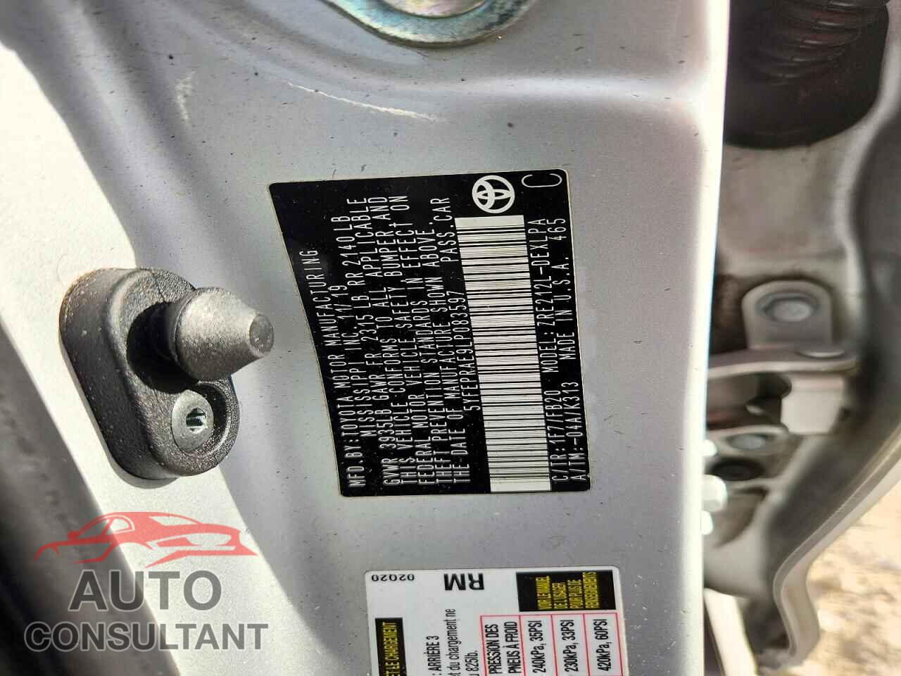 TOYOTA COROLLA 2020 - 5YFEPRAE9LP083597