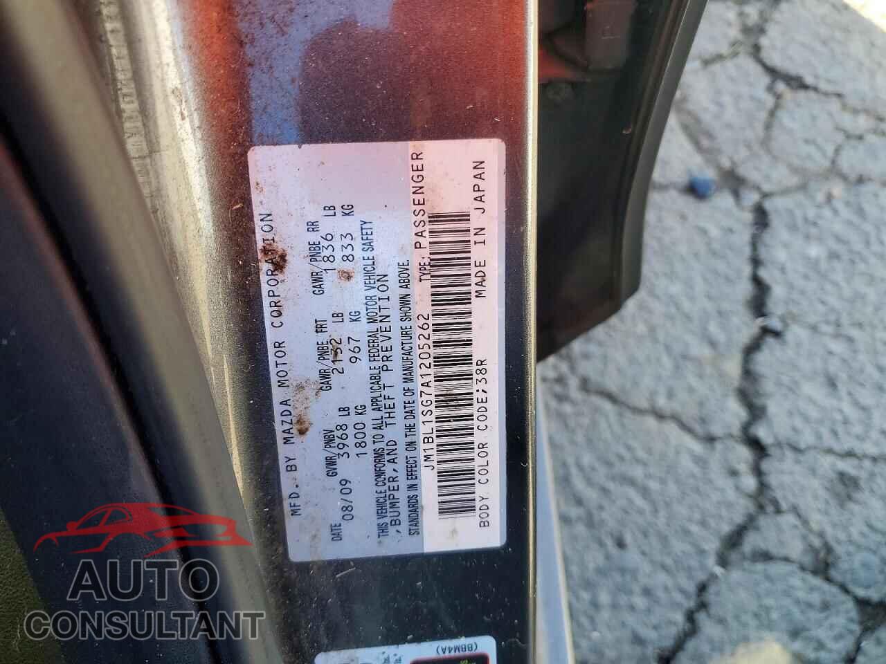 MAZDA 3 2010 - JM1BL1SG7A1205262