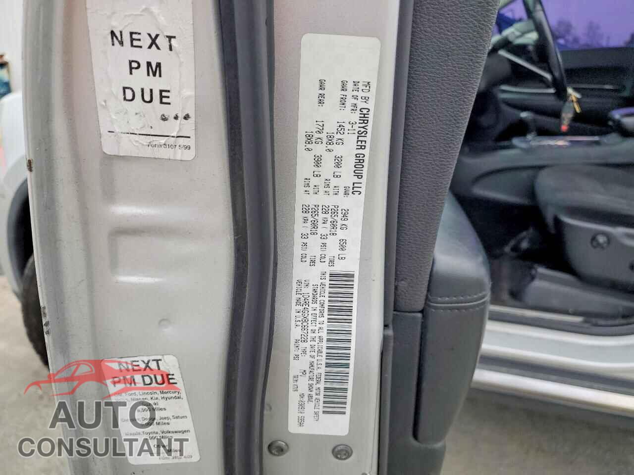 DODGE DURANGO 2011 - 1D4RE4GGXBC667228