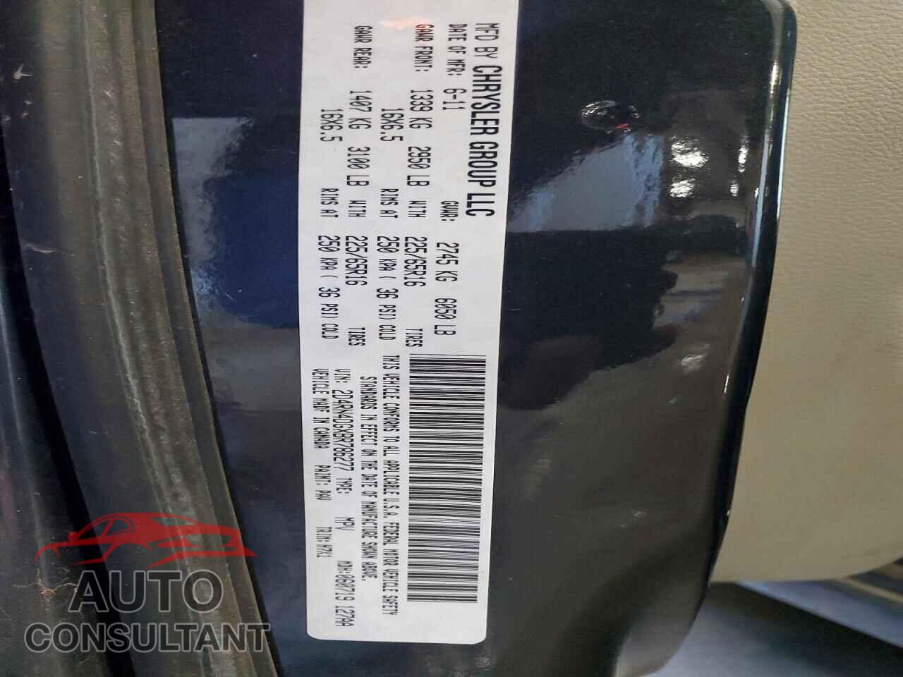 DODGE CARAVAN 2011 - 2D4RN4DGXBR786277