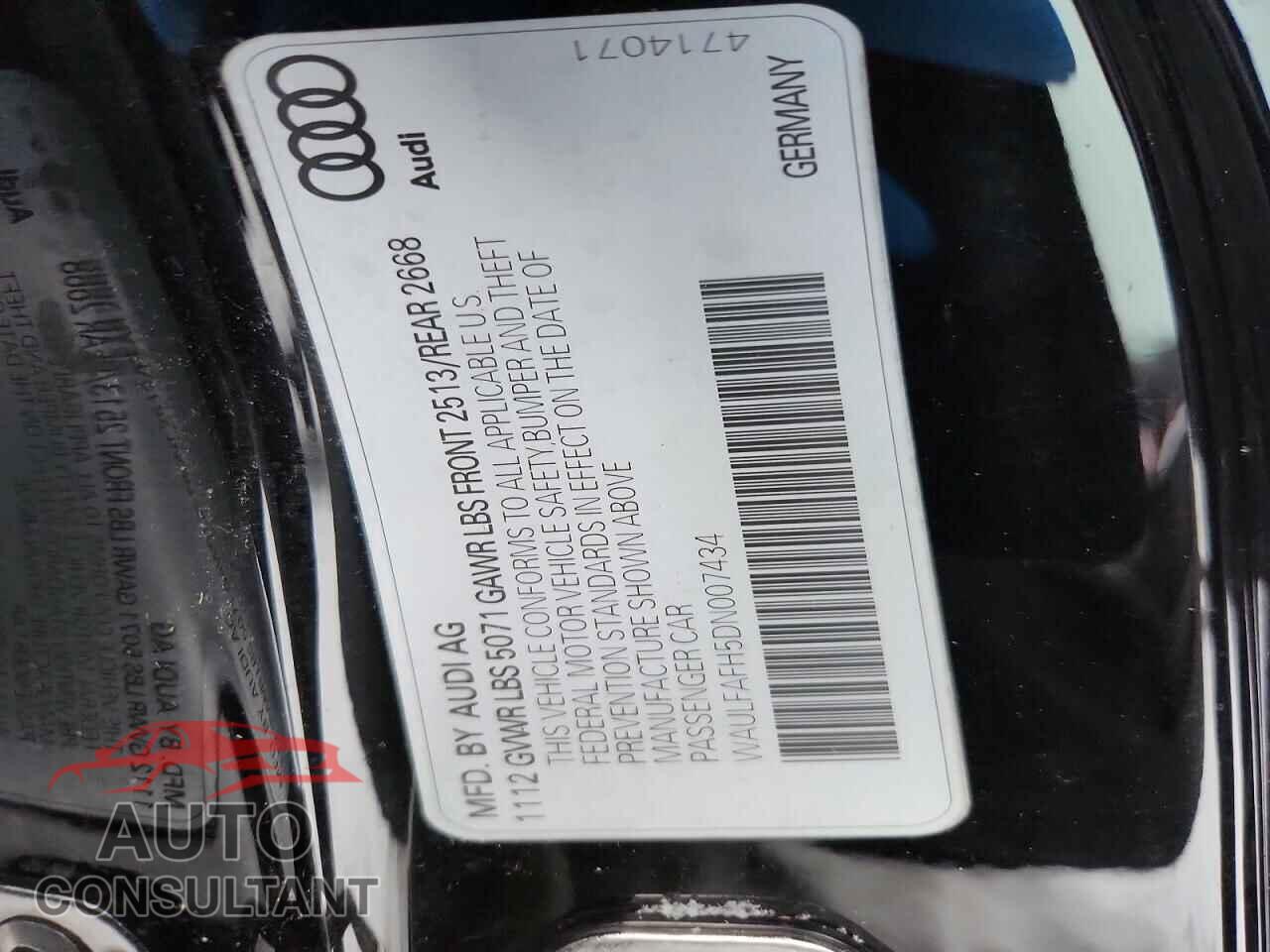 AUDI A5 2013 - WAULFAFH5DN007434