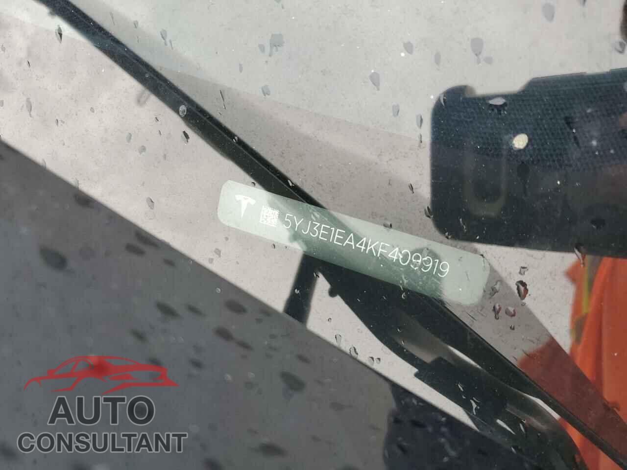 TESLA MODEL 3 2019 - 5YJ3E1EA4KF409919