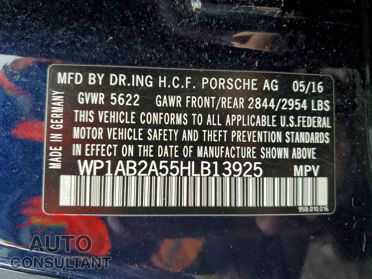 PORSCHE MACAN 2017 - WP1AB2A55HLB13925