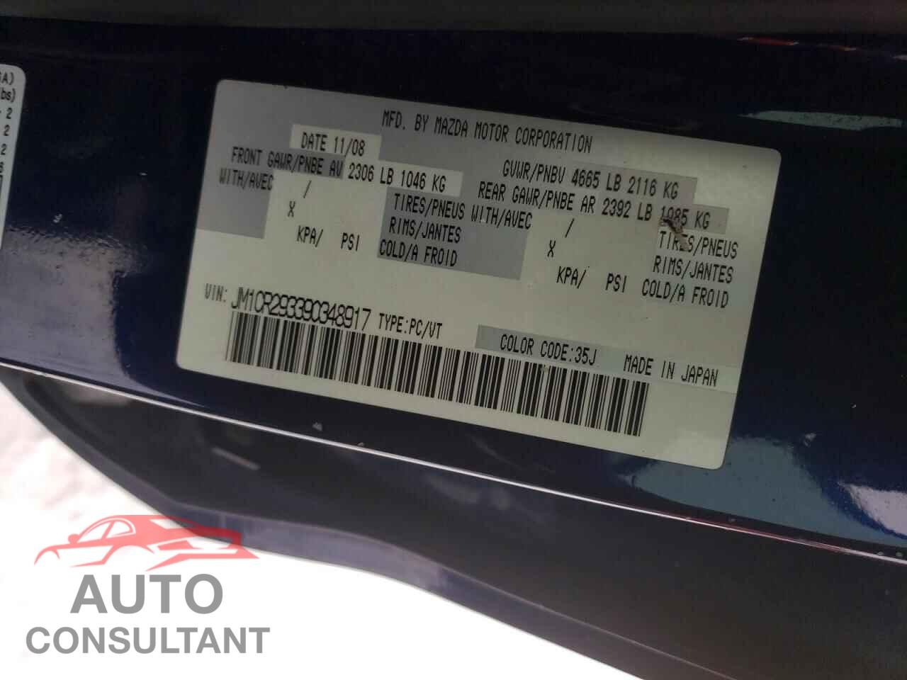 MAZDA 5 2009 - JM1CR293390348917