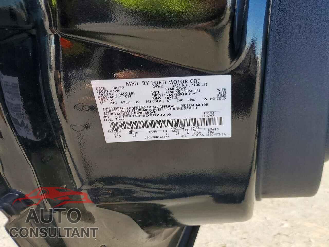 FORD F-150 2013 - 1FTFX1CF5DFD23216