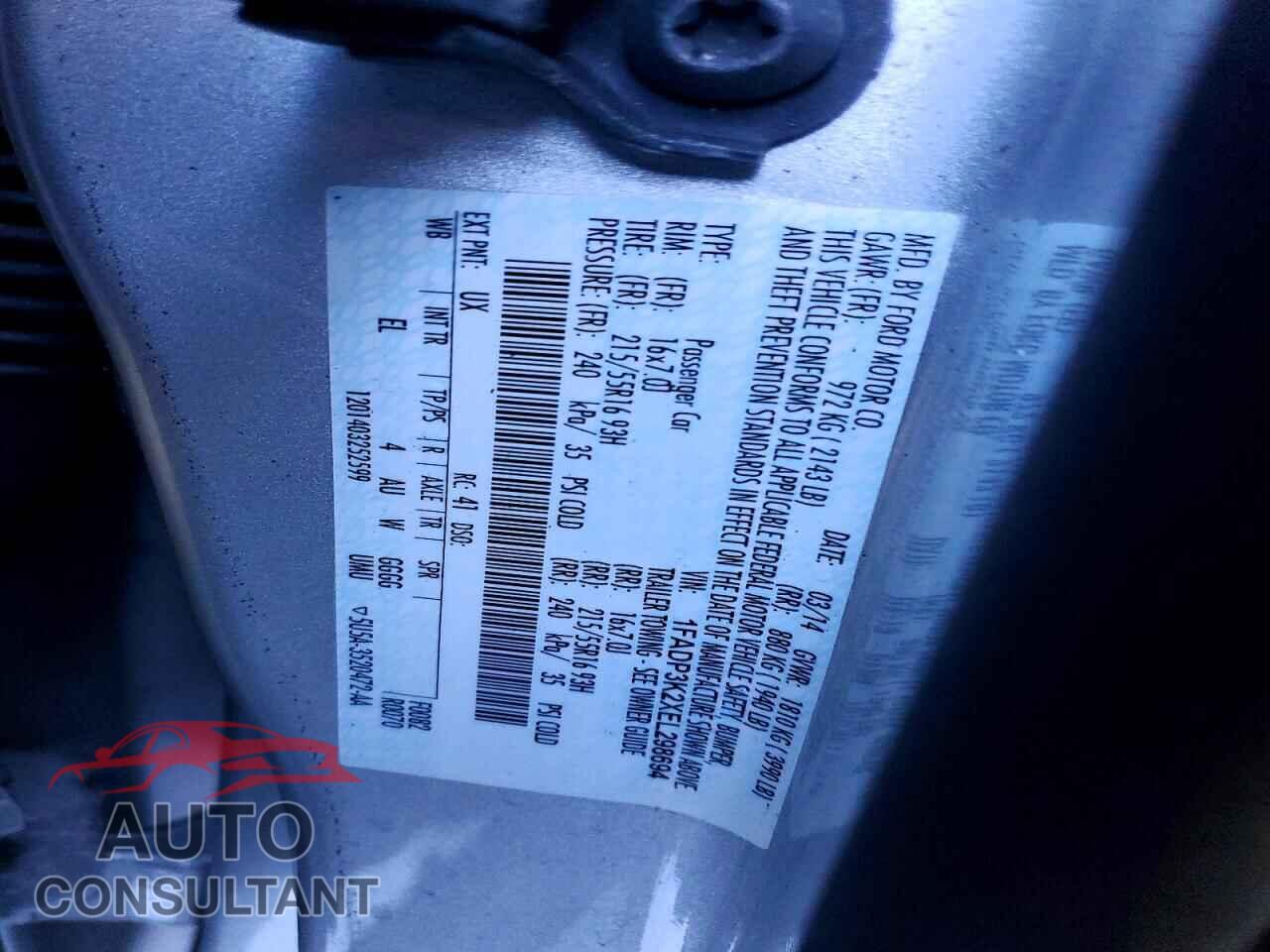 FORD FOCUS 2014 - 1FADP3K2XEL298694