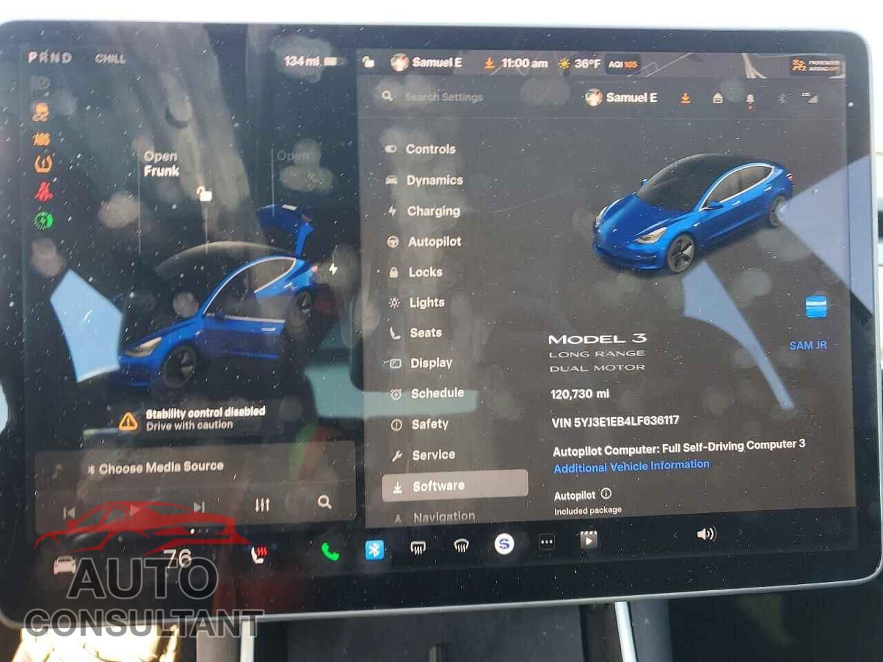 TESLA MODEL 3 2020 - 5YJ3E1EB4LF636117