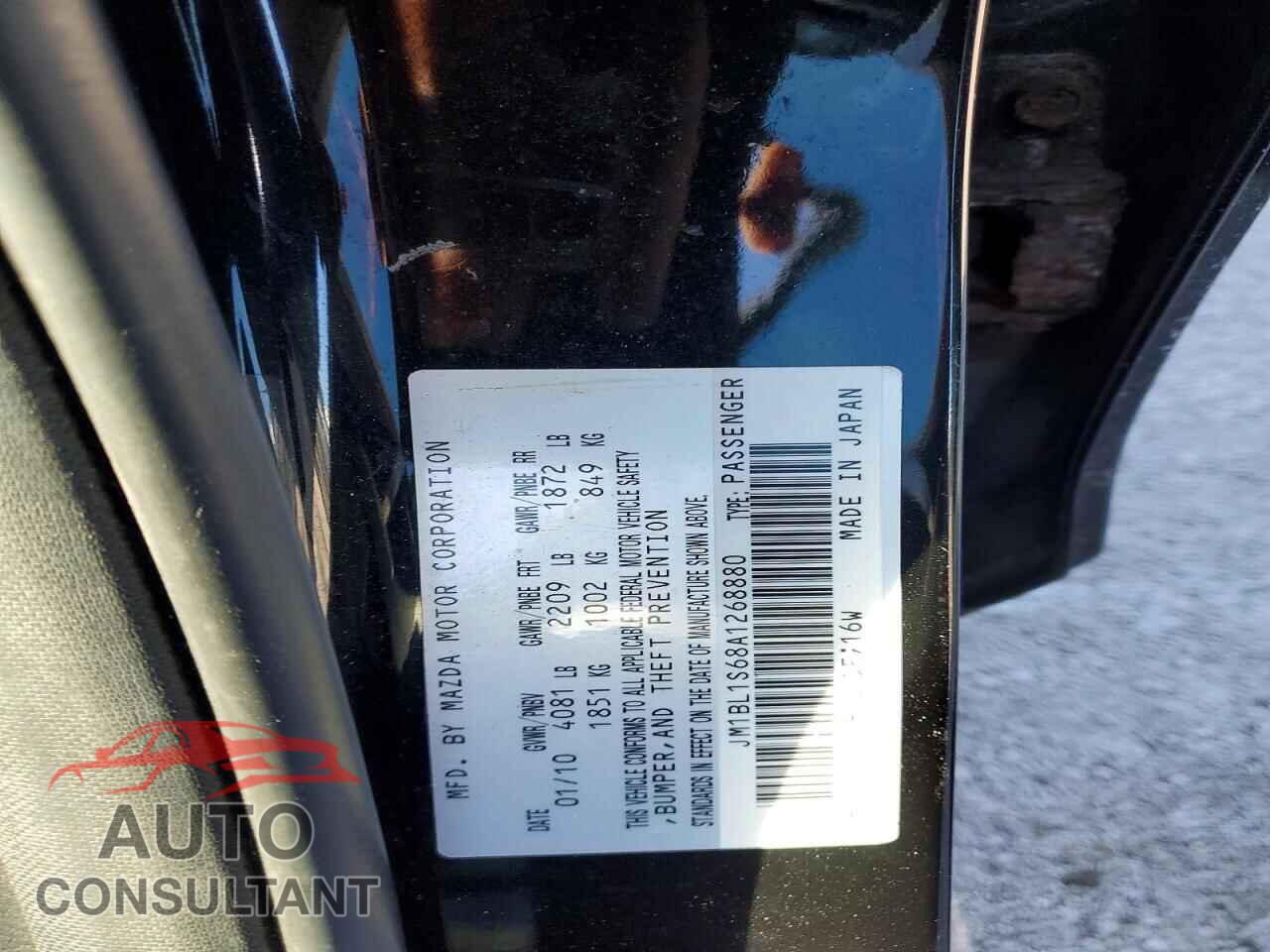 MAZDA MAZDA3 2010 - JM1BL1S68A1268880