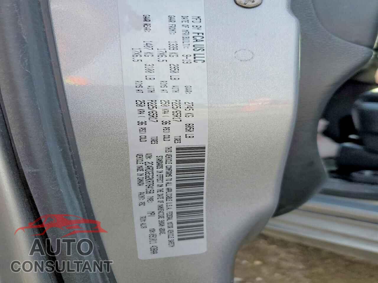 DODGE CARAVAN 2019 - 2C4RDGEG2KR764158