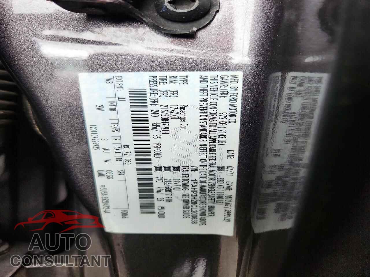 FORD FOCUS 2012 - 1FAHP3H28CL200638