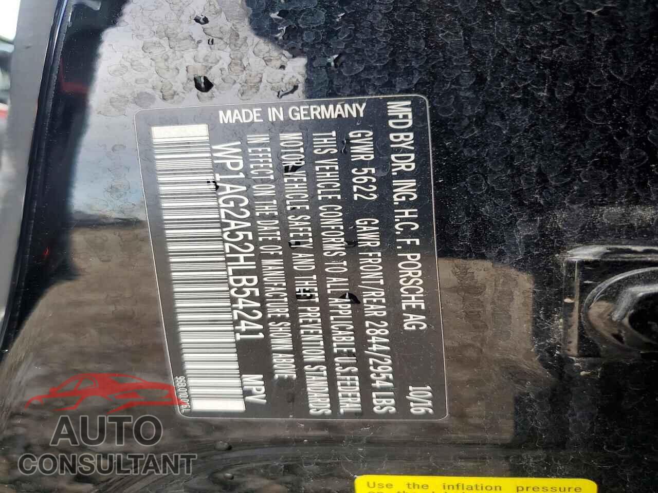 PORSCHE MACAN 2017 - WP1AG2A52HLB54241