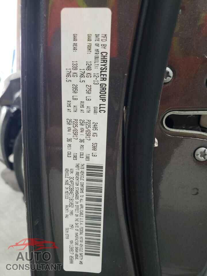 DODGE JOURNEY 2014 - 3C4PDCBB4ET181052