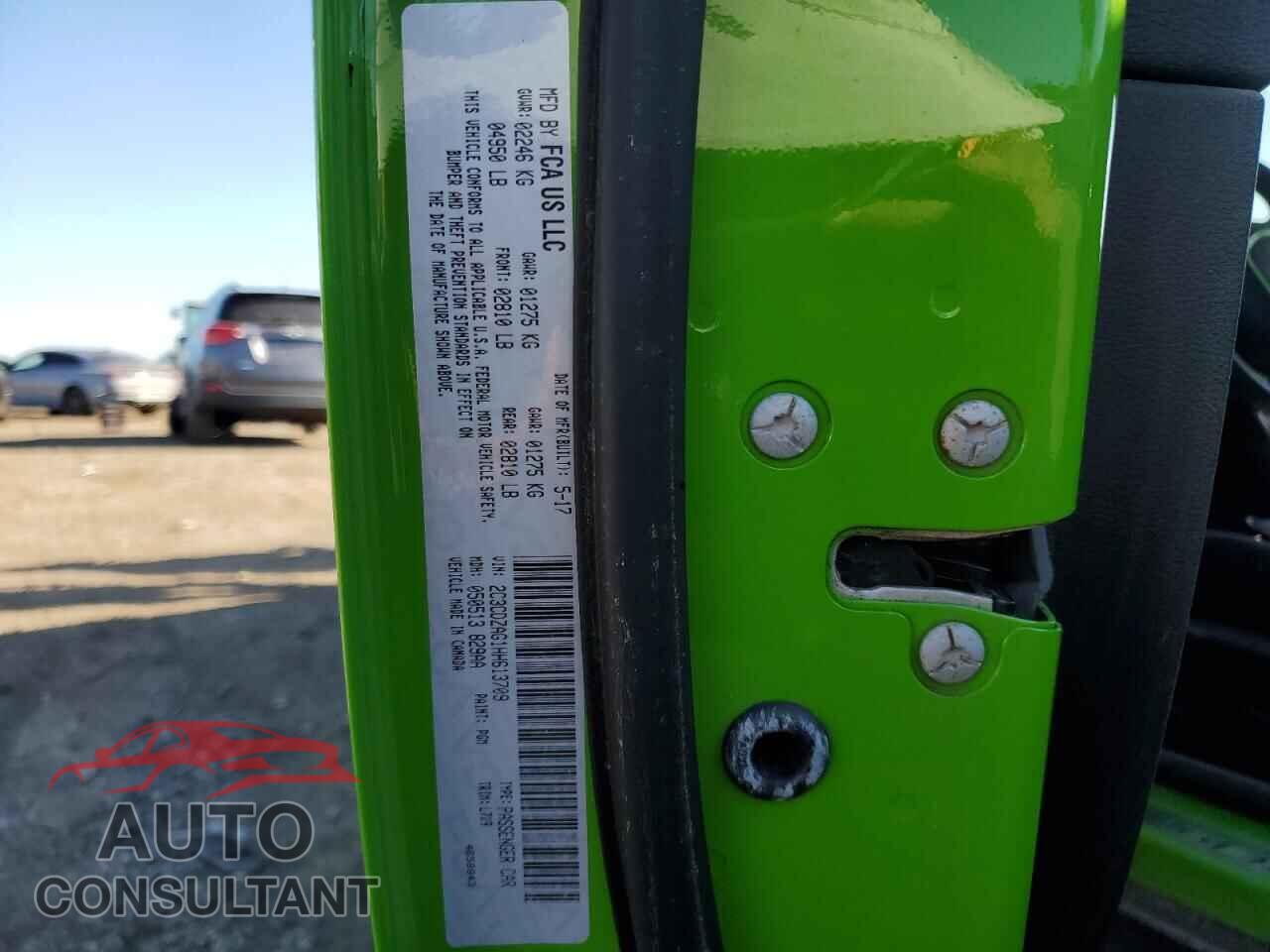 DODGE CHALLENGER 2017 - 2C3CDZAG1HH613709