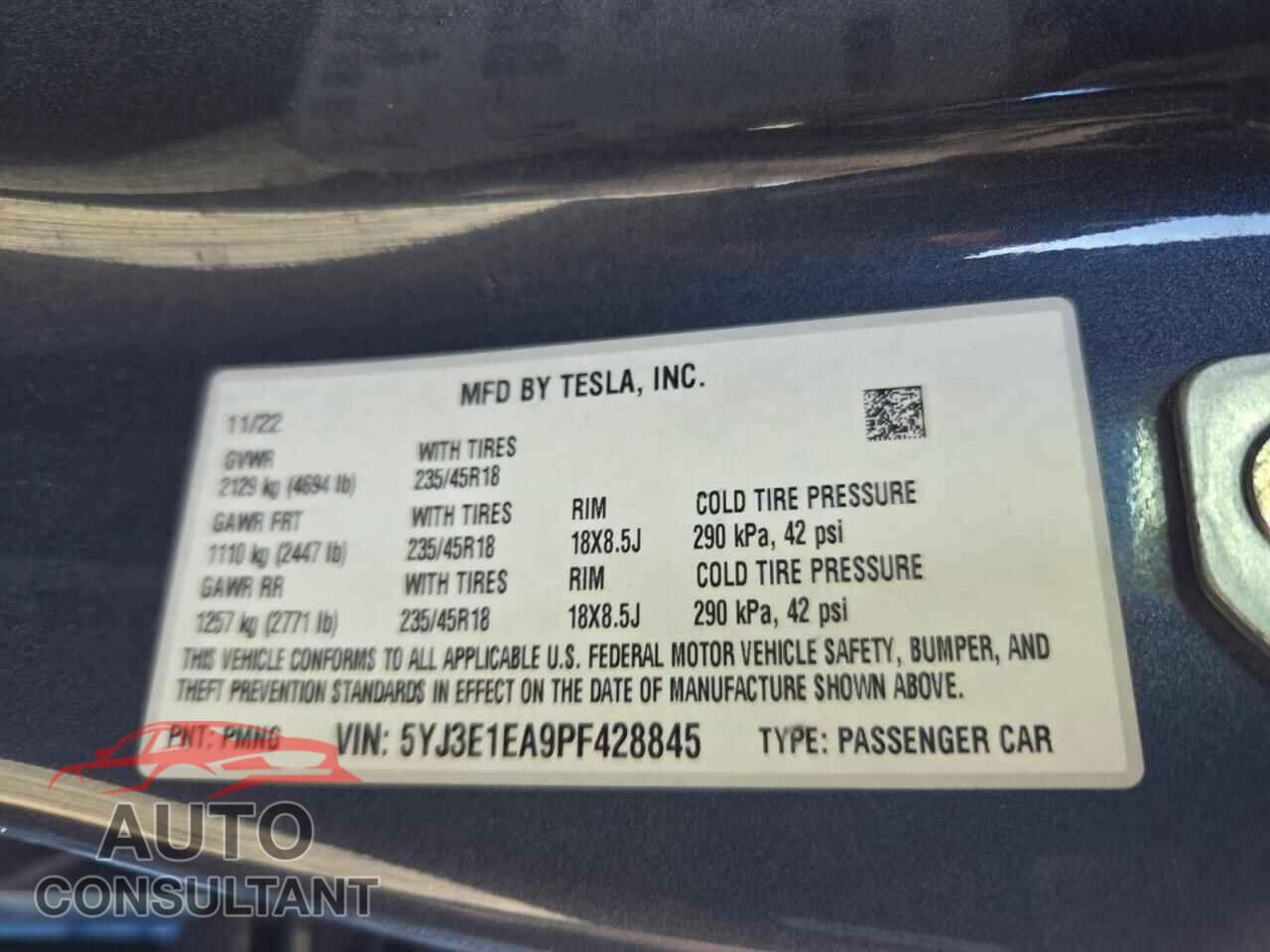 TESLA MODEL 3 2023 - 5YJ3E1EA9PF428845