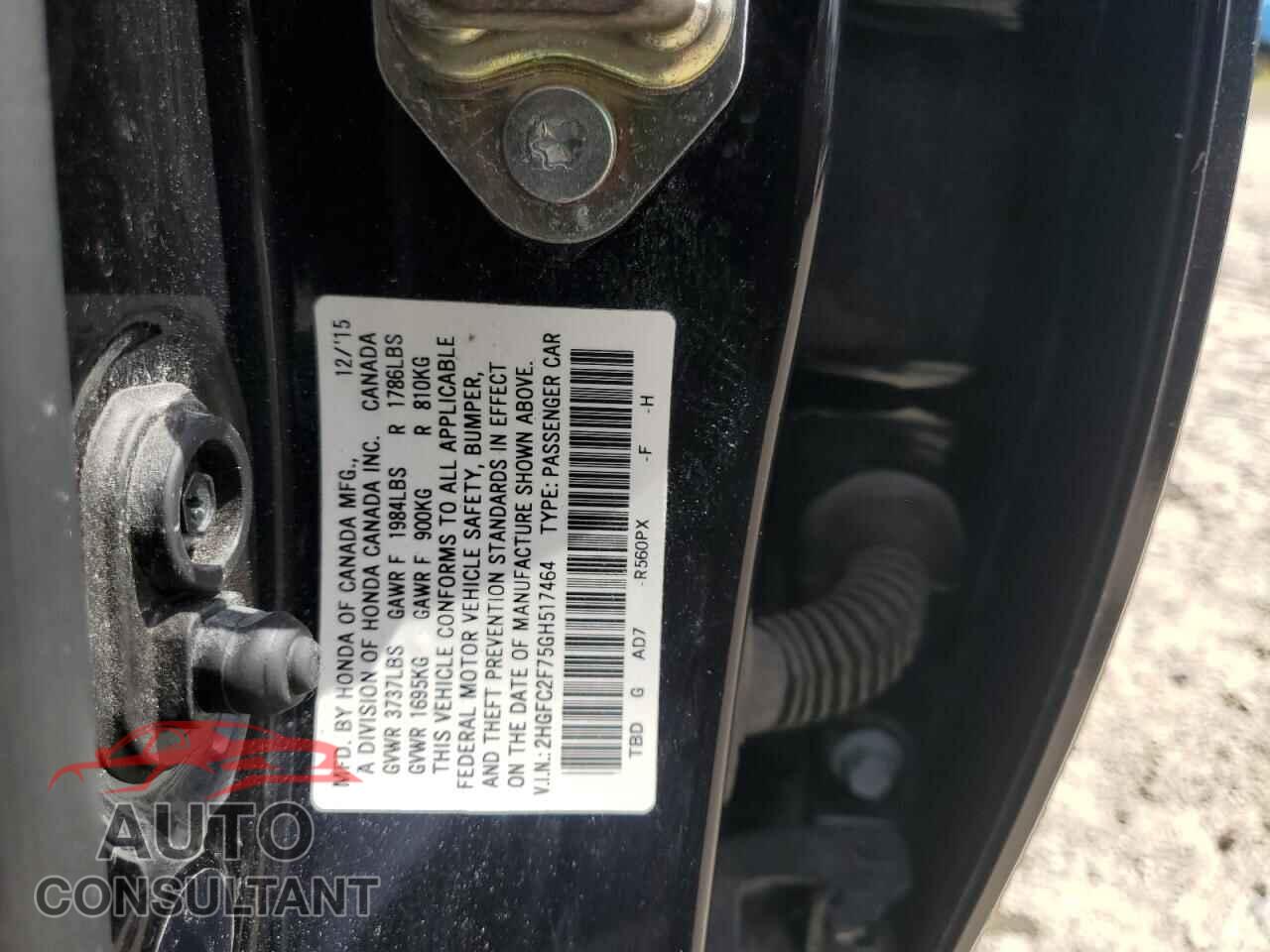 HONDA CIVIC 2016 - 2HGFC2F75GH517464