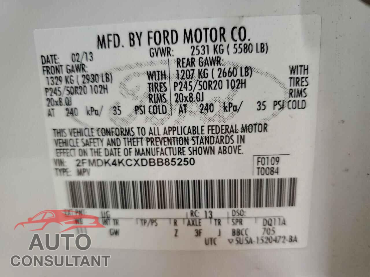 FORD EDGE 2013 - 2FMDK4KCXDBB85250